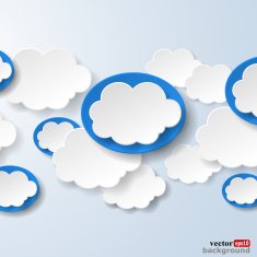 Abstract speech bubbles in the shape of clouds