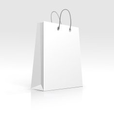 Empty Shopping Bag on White Background N4