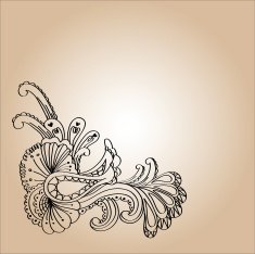 Vector of abstract artistic floral ornament vintage
