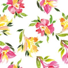 Watercolor flower pattern N156