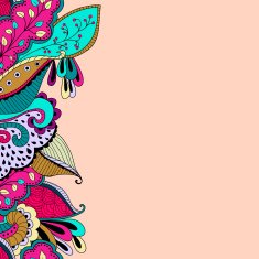 Seamless pattern background with bright abstract ornaments N4