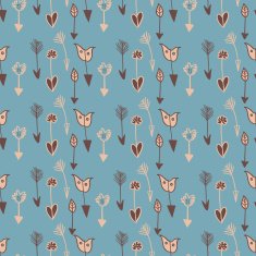 Arrows seamless pattern in blue and beige colors N2