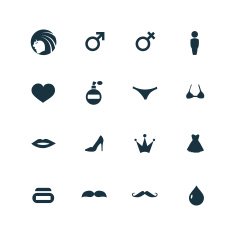beauty glamour icons set N5