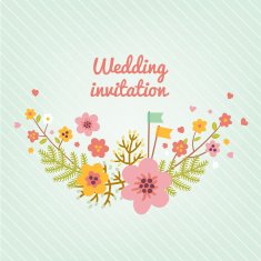 Wedding invitation with flowers