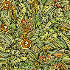 Vector seamless abstract flowers pattern N16