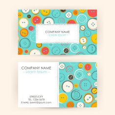 Business Card with Sewing Buttons N2