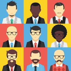 Avatar icons set Flat design vector illustration