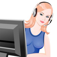 vector young beautiful girl telephone operator N11