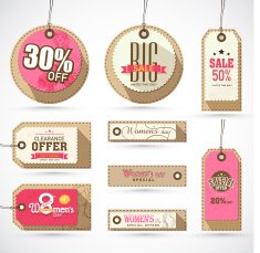 Sale sticker or tag for International Women's Day celebration