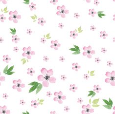 Spring flowers seamless pattern Watercolor N10