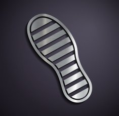 Flat metallic logo footprints