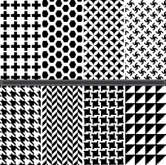 Houndstooth and Geometric seamless pattern set - Illustration