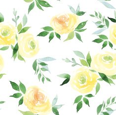Seamless pattern watercolor flowers N37