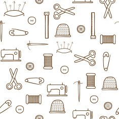 Seamless hand drawn needle work background
