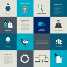 Infographics flat box diagram Business needs concept