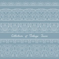 Vector Set of Vintage Template with Ornate Laces N6