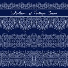 Vector Set of Vintage Template with Ornate Laces N7