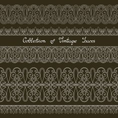 Vector Set of Vintage Template with Ornate Laces N8