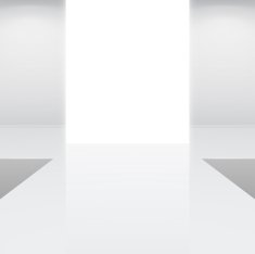 white interior fashion podium