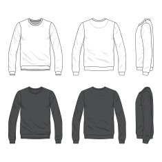 Front back and side views of blank sweatshirt N3