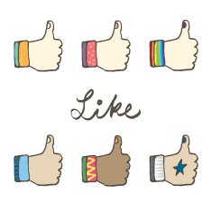 Various social media like icon in different personalities