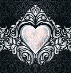 Black and silver vintage decorative invitation background design