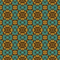 Seamless circle vintage flower pattern N17