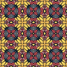 Seamless circle vintage flower pattern N26