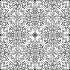 Seamless circle vintage flower pattern N31
