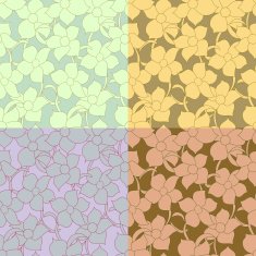 set of flower seamless