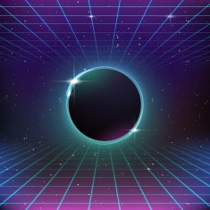 80s Retro Sci-Fi Background
