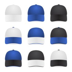 Set of two-color caps