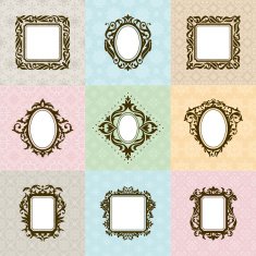 set of vintage frames vector illustration N4