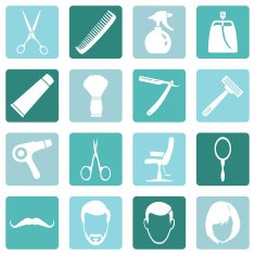 Vector Set of Barber Shop Icons N16