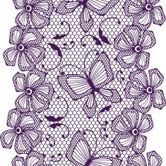 Seamless lace pattern with butterflies and flowers N2