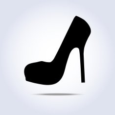 Lady shoe icon with shadow