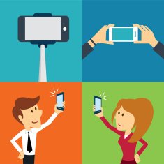 taking a selfie photo flat design N3