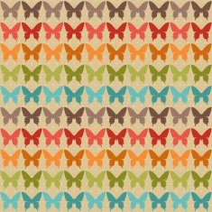 Seamless pattern with butterflies in retro style N2