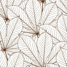 Seamless pattern with autumn leaves in a retro style N2