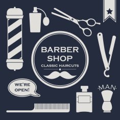 Barber shop vintage symbols set