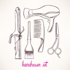 Set with accessories hairdressing