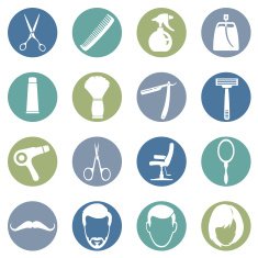Vector Set of Barber Shop Icons N17