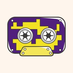 Audiotape theme elements vector eps N10
