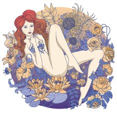 Girl With Flowers N23