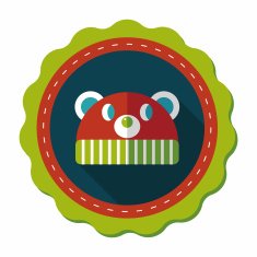 baby hat flat icon with long shadow eps10 N96