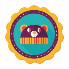baby hat flat icon with long shadow eps10 N98