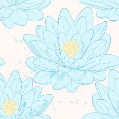 Beautiful seamless pattern with lotus flowers