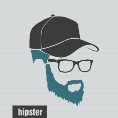 icons hairstyles beard and mustache hipster full face