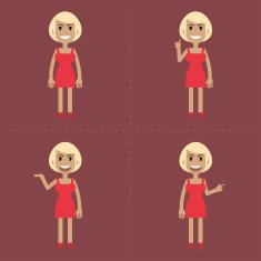 Blonde girl in various poses