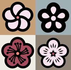 Plum blossom flower pattern symbol free image download